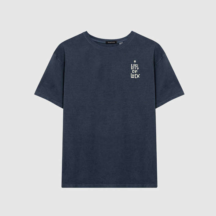 Kaotiko Navy Lots of Luck Washed T-shirt